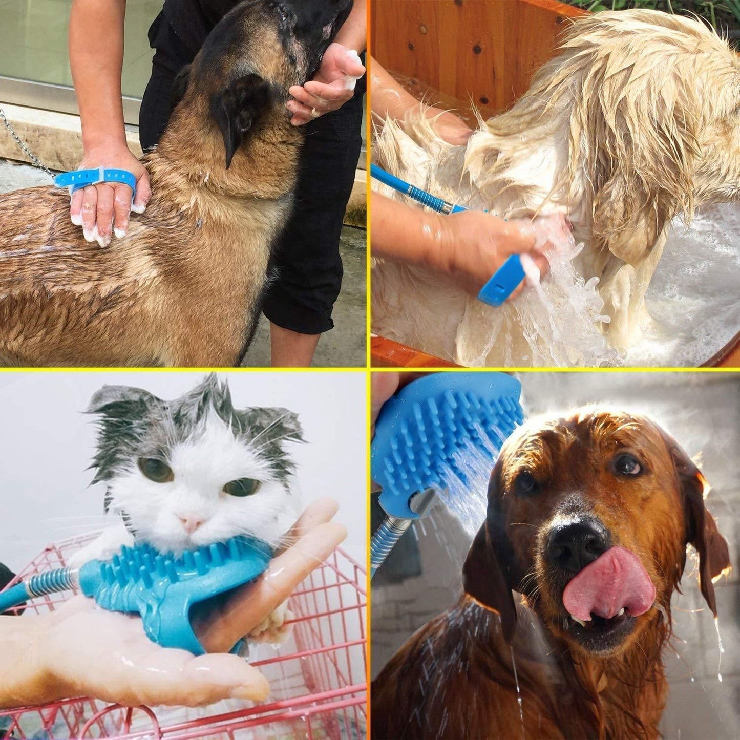 Pet Bathing Tool - Cleaning Washing Massager Scrubber Brush for Dog